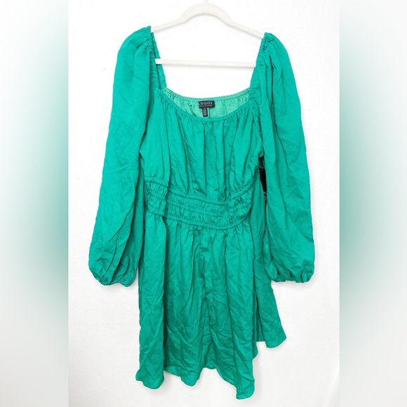 Eloquii Mini Fit and Flare Dress Teal Green NWT Size 20 - Picture 3 of 10